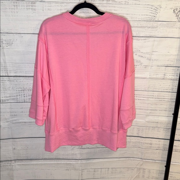 NWOT Pink V-Neck Pullover - Picture 3 of 6